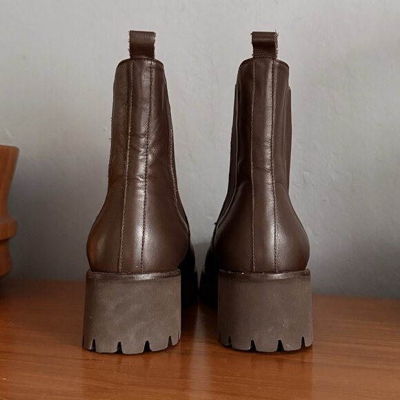 Freda Salvador Brooke Rain Resistant Dark Brown Leather Chelsea Boots 8.5 - Picture 5 of 10